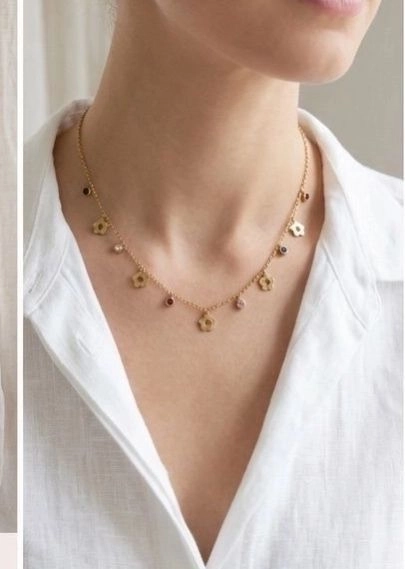 Multi-Charm Floral Necklace 1
