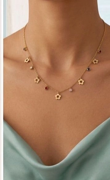 Multi-Charm Floral Necklace 2