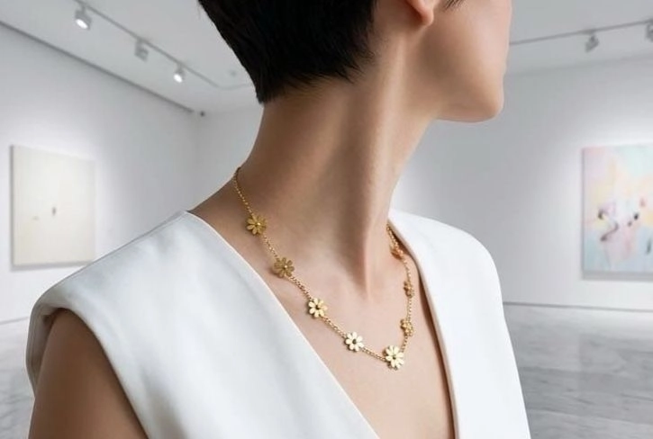 Floral Charm Chain Necklace 1