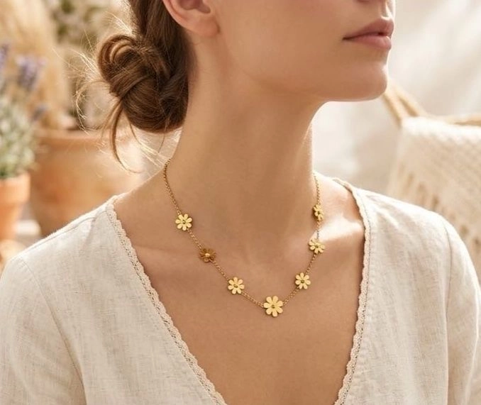 Floral Charm Chain Necklace 2