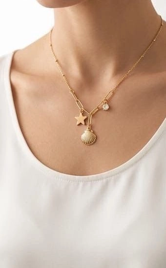 The Starfish & Shell Charm Necklace 1