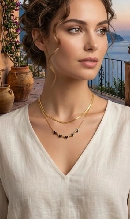 Linked Hearts Layered Chain 1