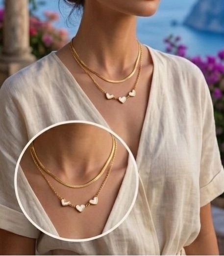 Linked Hearts Layered Chain 1