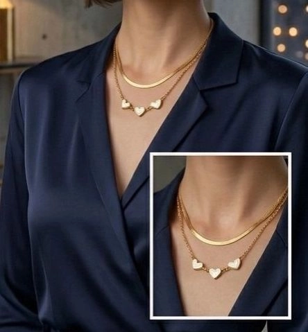 Linked Hearts Layered Chain 2