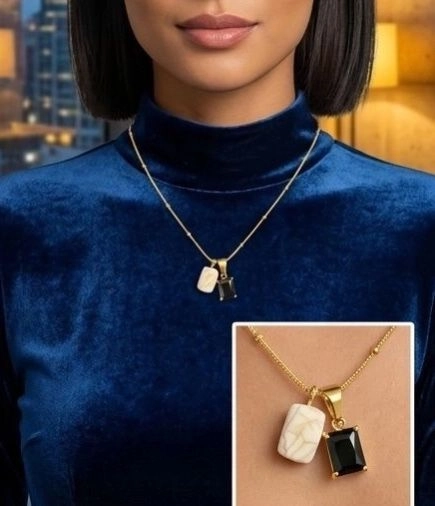 Obsidian & Marble Charm 2
