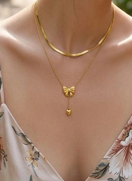 Bow & Heart Layered Set 1