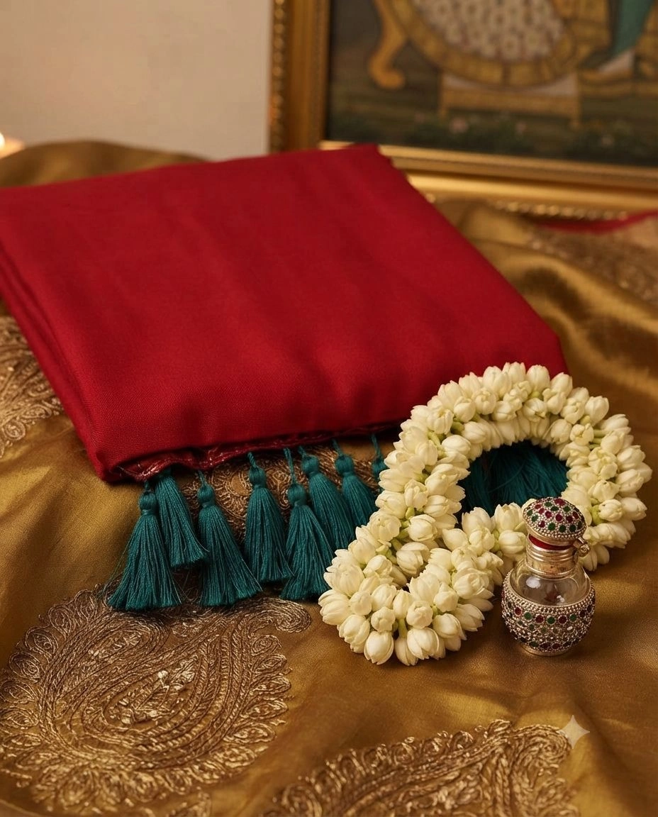 ​"Infused with the warmth of festivities, our latest collection brings a touch of temple-inspired elegance to your wardrobe."