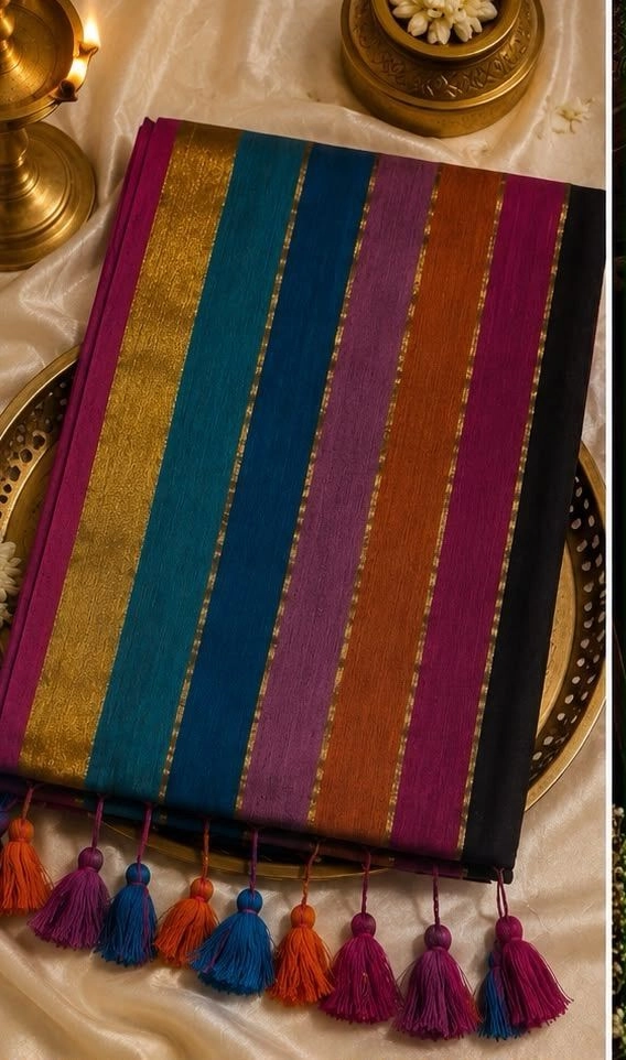 Multicolour Mulcotton Kerala Saree