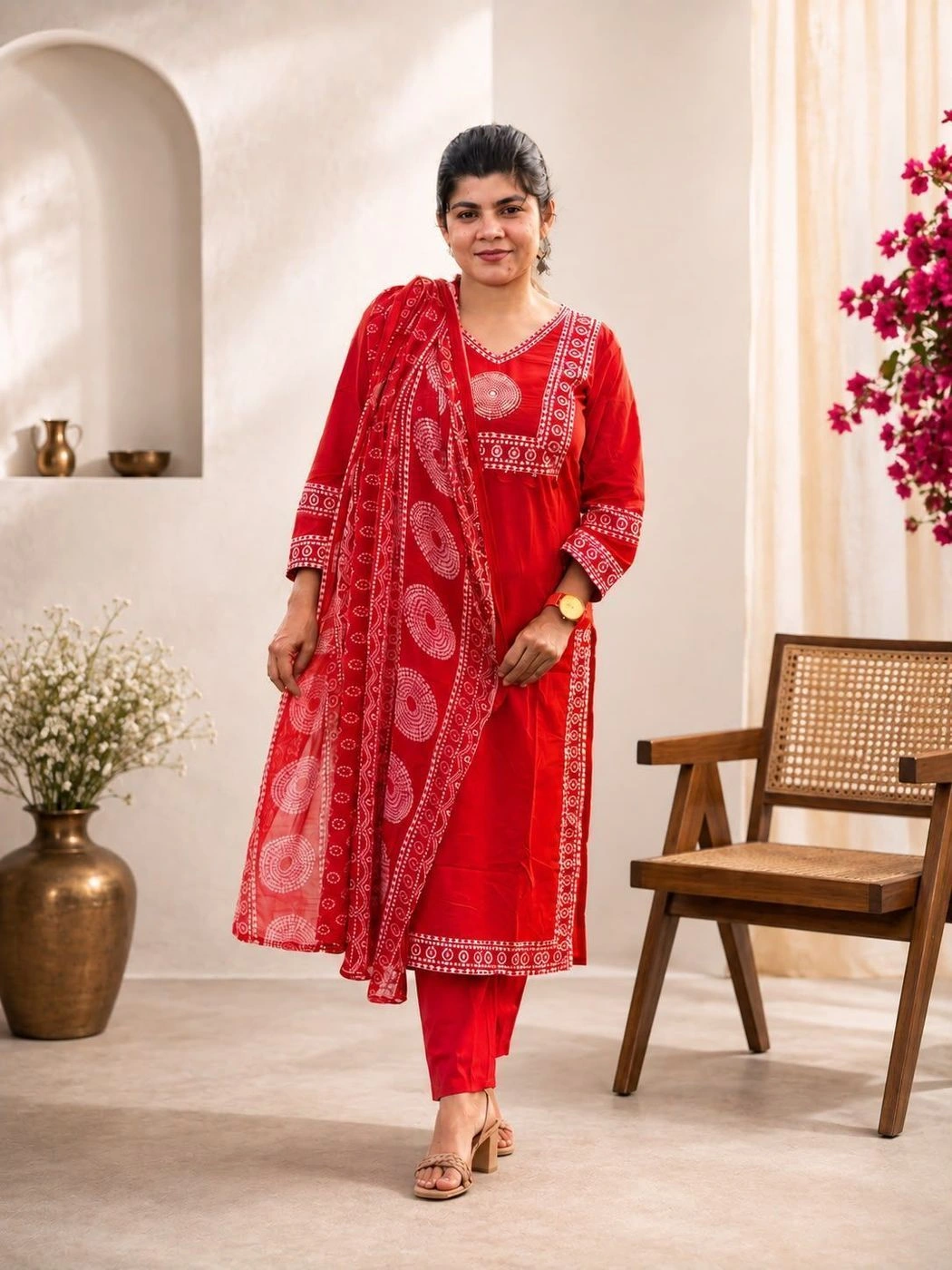 Fabric: 100% Pure Premium Cotton
Set Includes: Kurta, Matching Pants, and Dupatta
Fit Type: Regular Fit / Comfortable Fit 1