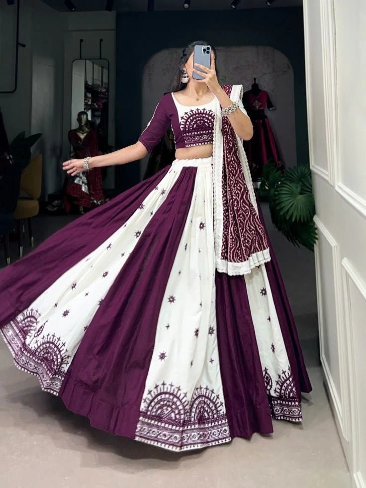 Cotton candy color lehnga choli