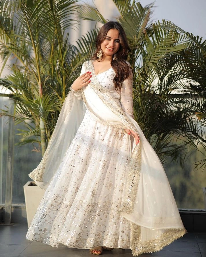 White Anarkali Suit 4