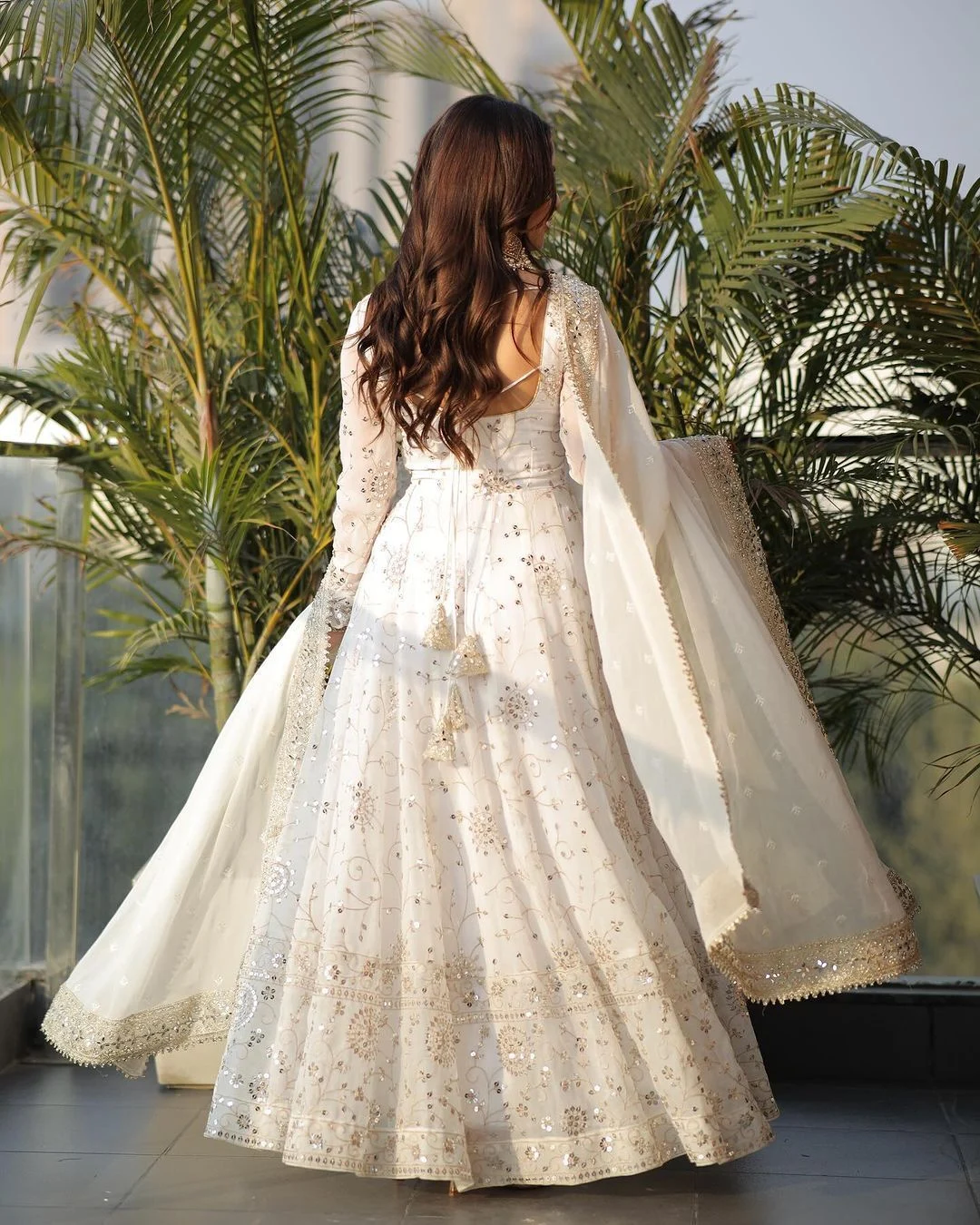 White Anarkali Suit 6