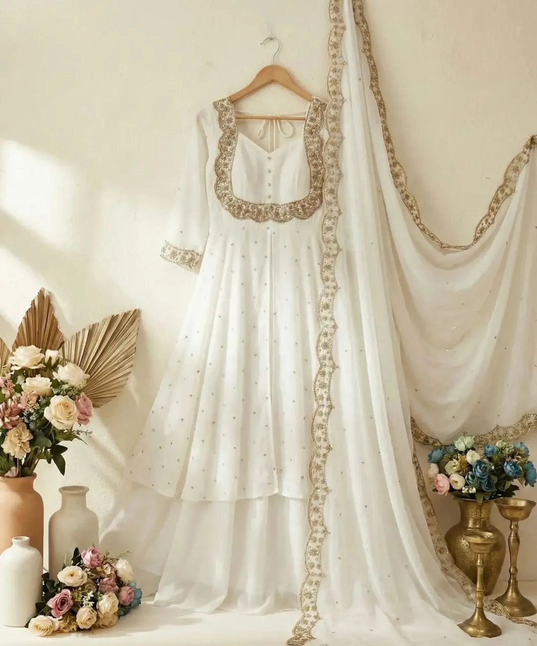 Heavy Fandy Silk Gown with Dupatta 9