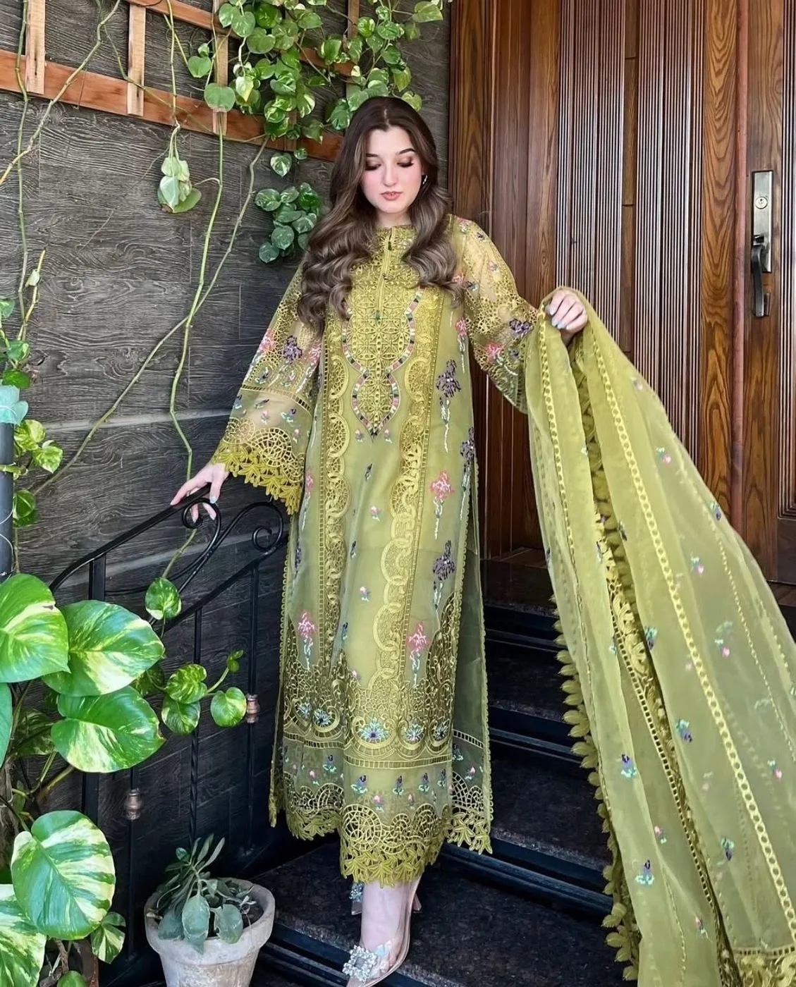 green traditional suit