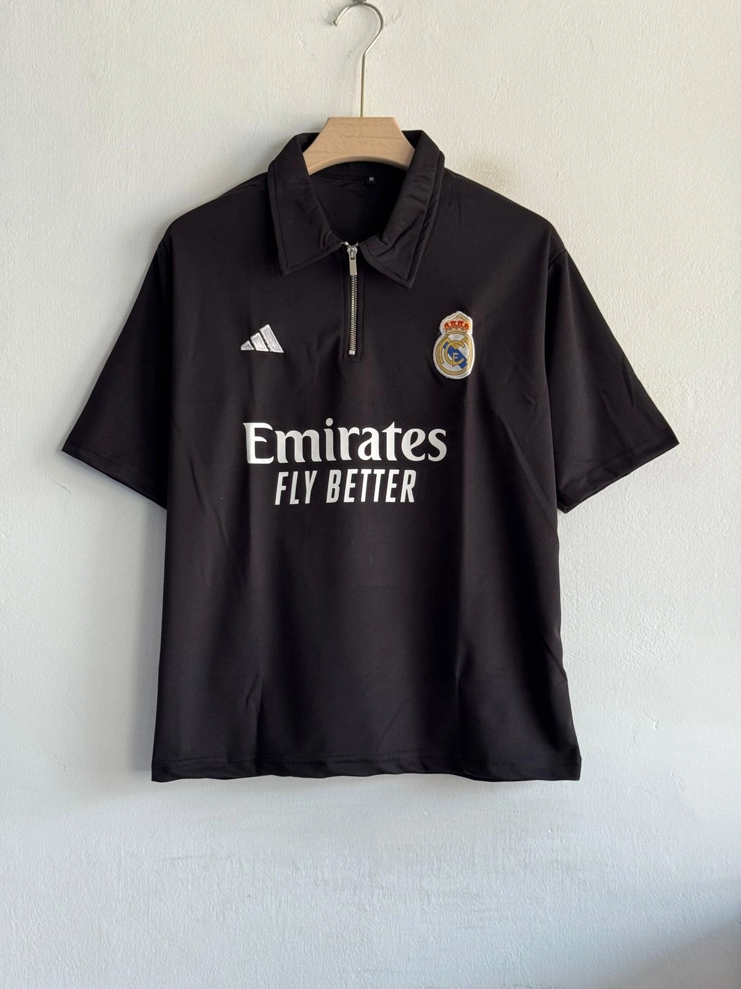 TSHIRT BARCELONA BLACK FIVESLEEVE POLO EMBROIDERY WITH ZIP
