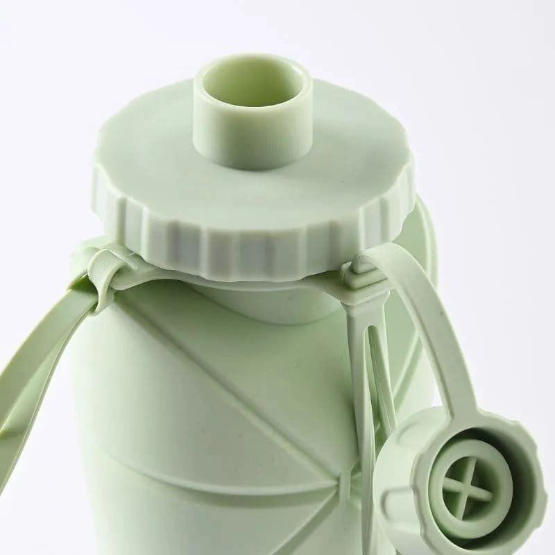 Silicone Folding Water Bottle 600ML for Travel, Gym, Office, School – Food Grade, Leakproof, Lightweight & Reusable | Portable Collapsible Bottle for Men & Women (Green) 3