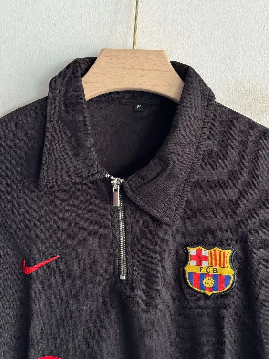 Barcelona B/R Polo T-Shirt – Half Sleeve Embroidered Zip Collar (Premium Mars Fabric)