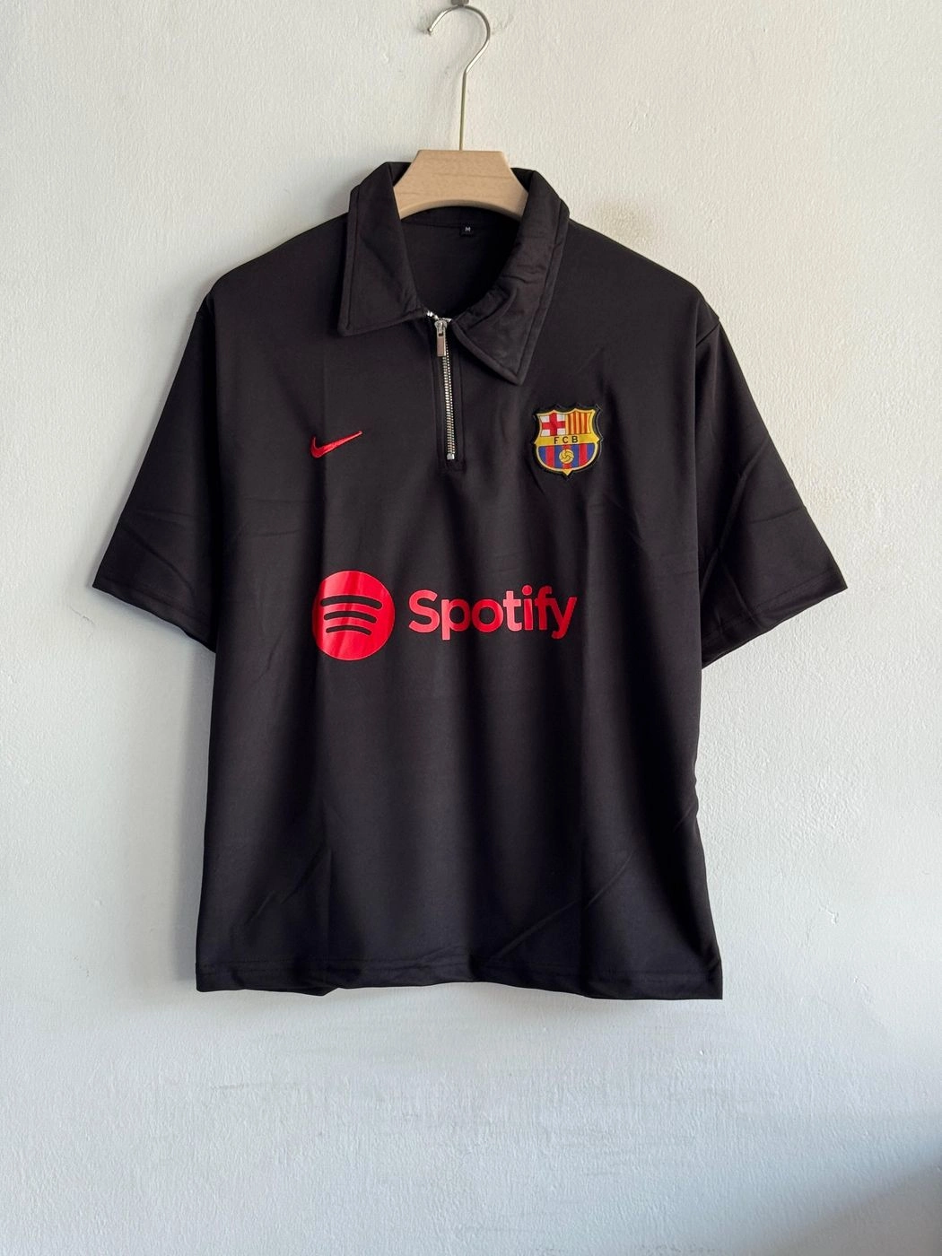 Barcelona B/R Polo T-Shirt – Half Sleeve Embroidered Zip Collar (Premium Mars Fabric)