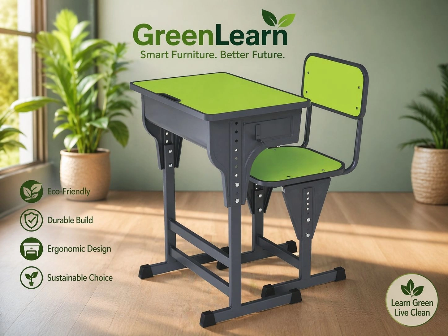 Green learn Single Study Table
