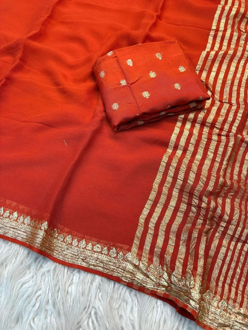 Pure viscose Georgette saree 5