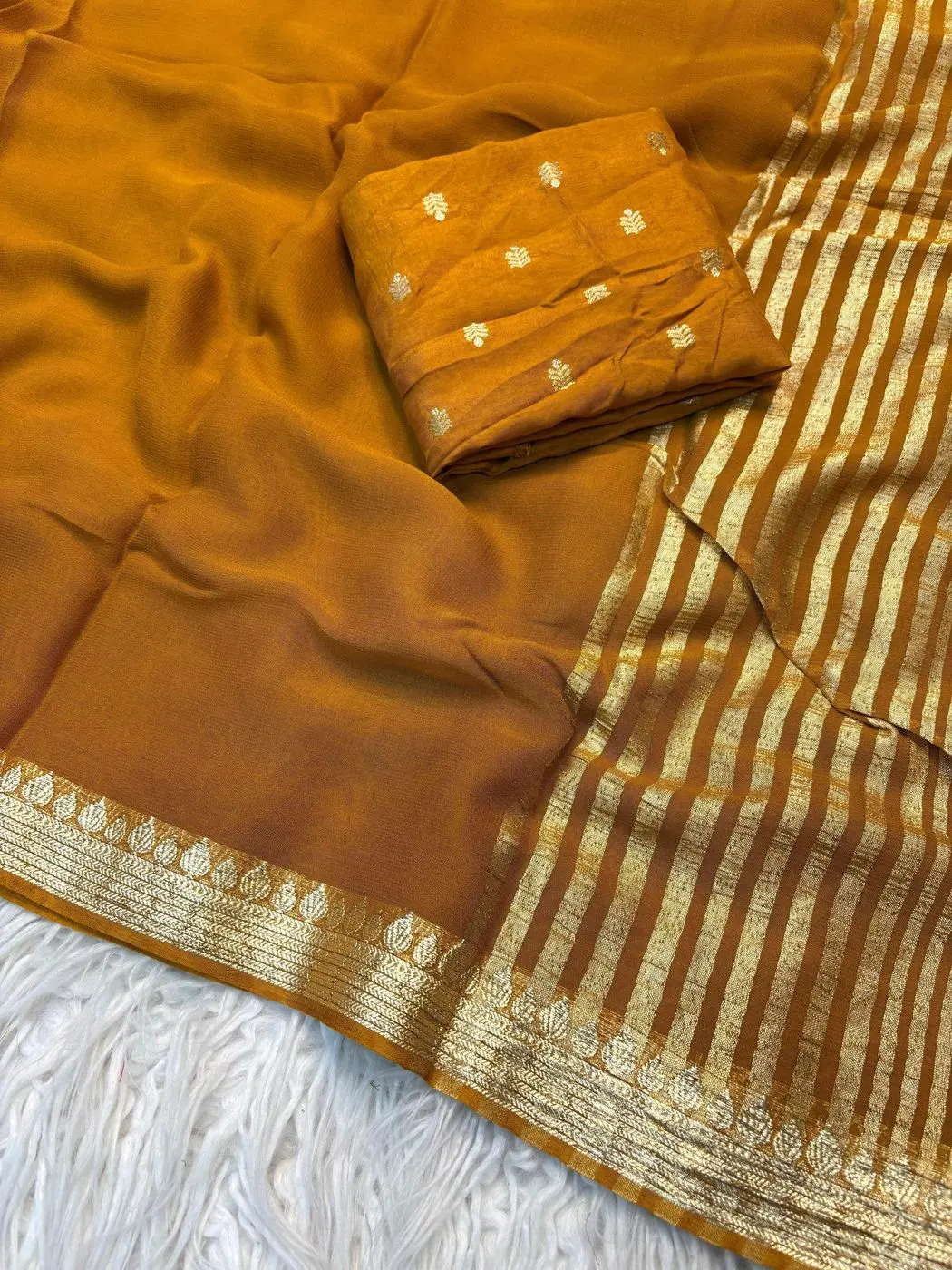 Pure viscose Georgette saree 6