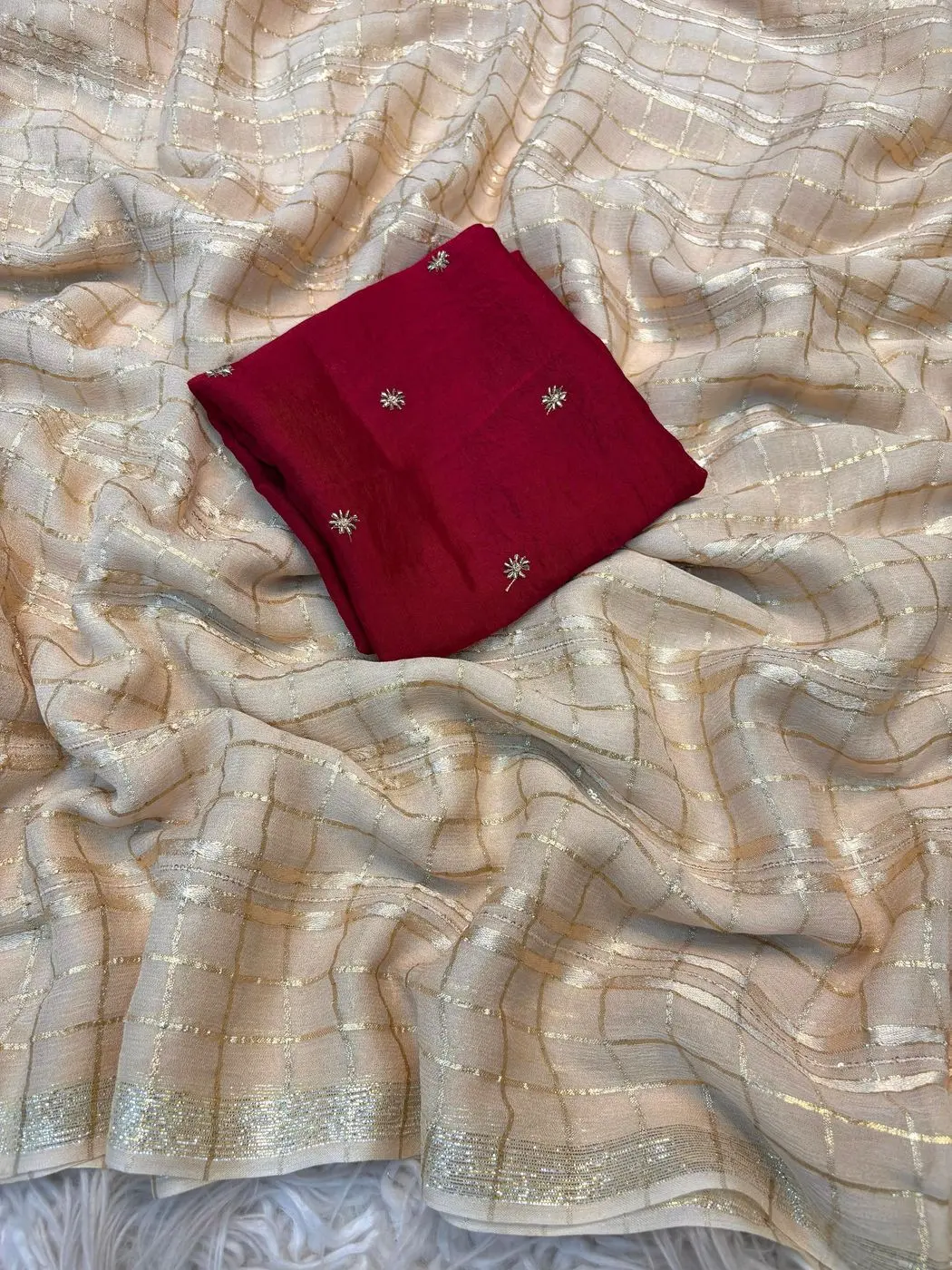 Pure viscose Georgette saree