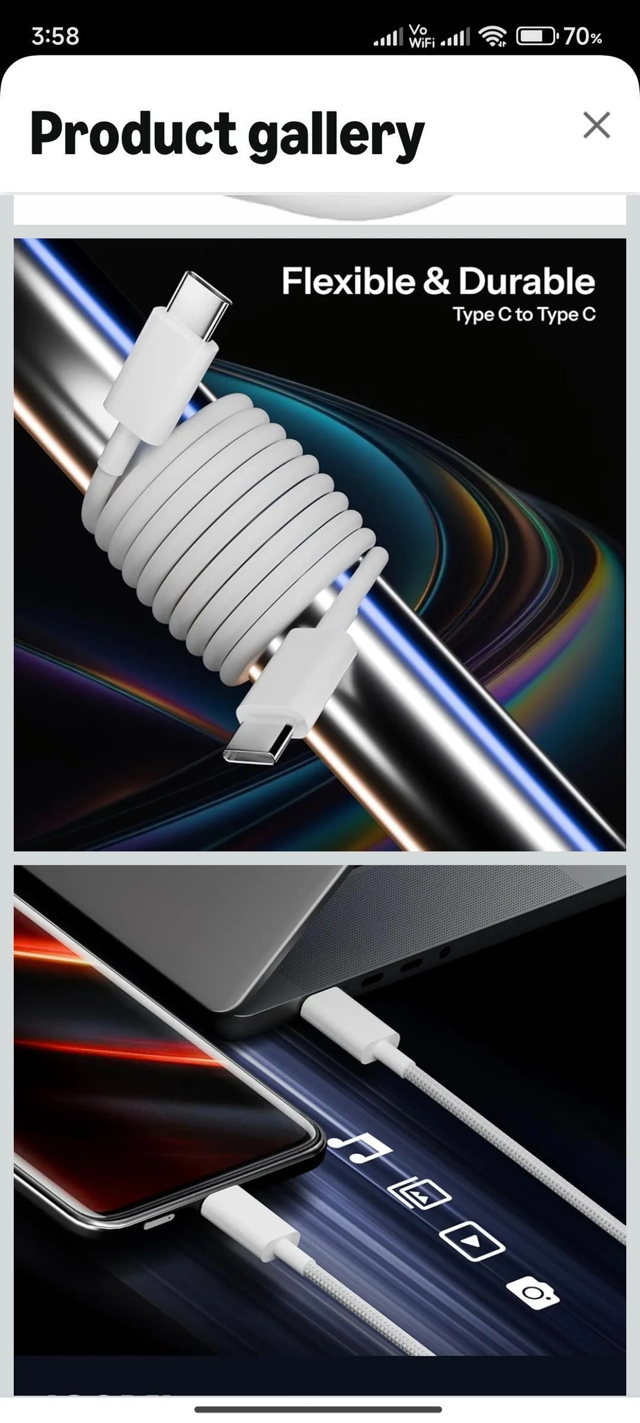 USB CABLE C To C 2