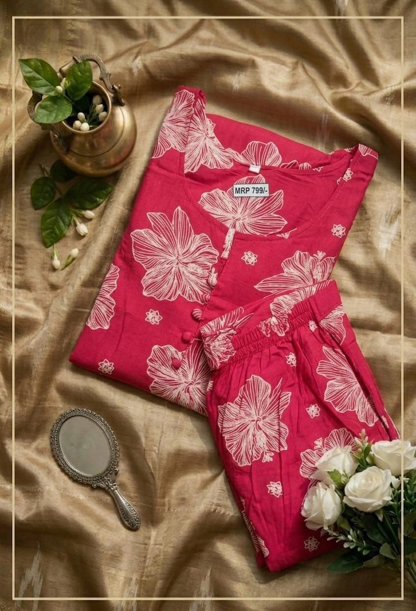 Women rayon kurta palazzo set