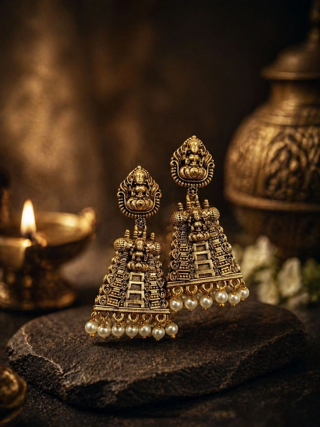 Gopuram Jhumka earring
