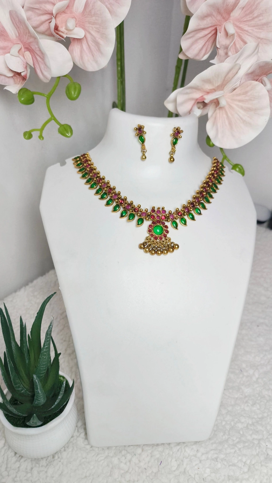 Affordable palakka necklace set ✨