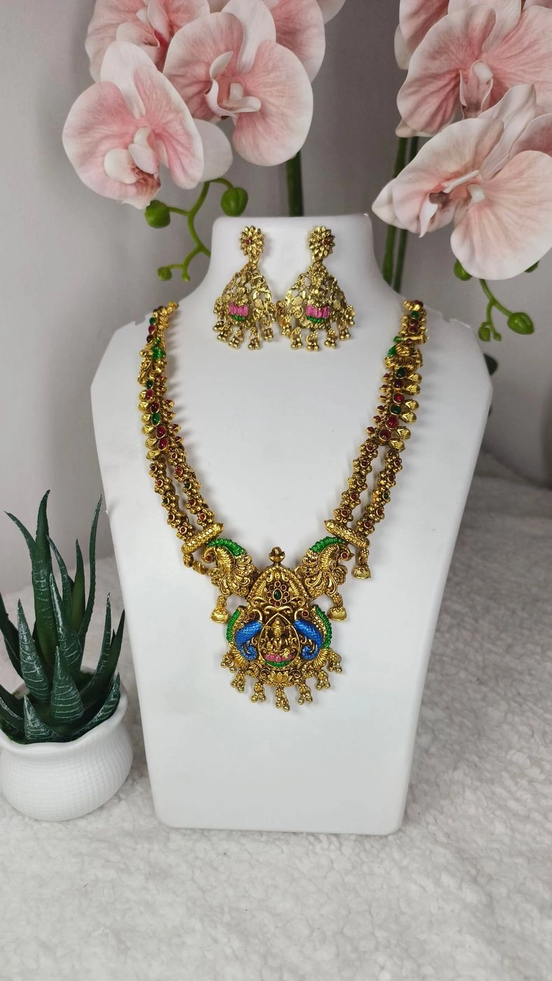 Enamel lakshmi Haram set