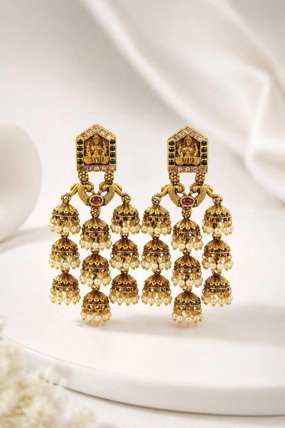 Traditional lakshmi multi jhumka earring