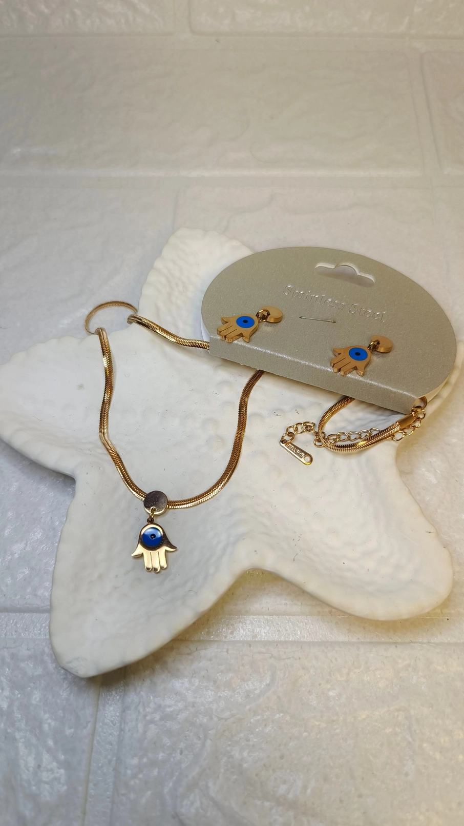 Evil eye pendant chain set 2