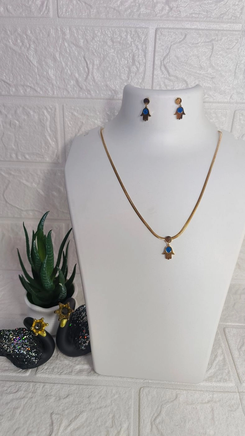 Evil eye pendant chain set 1