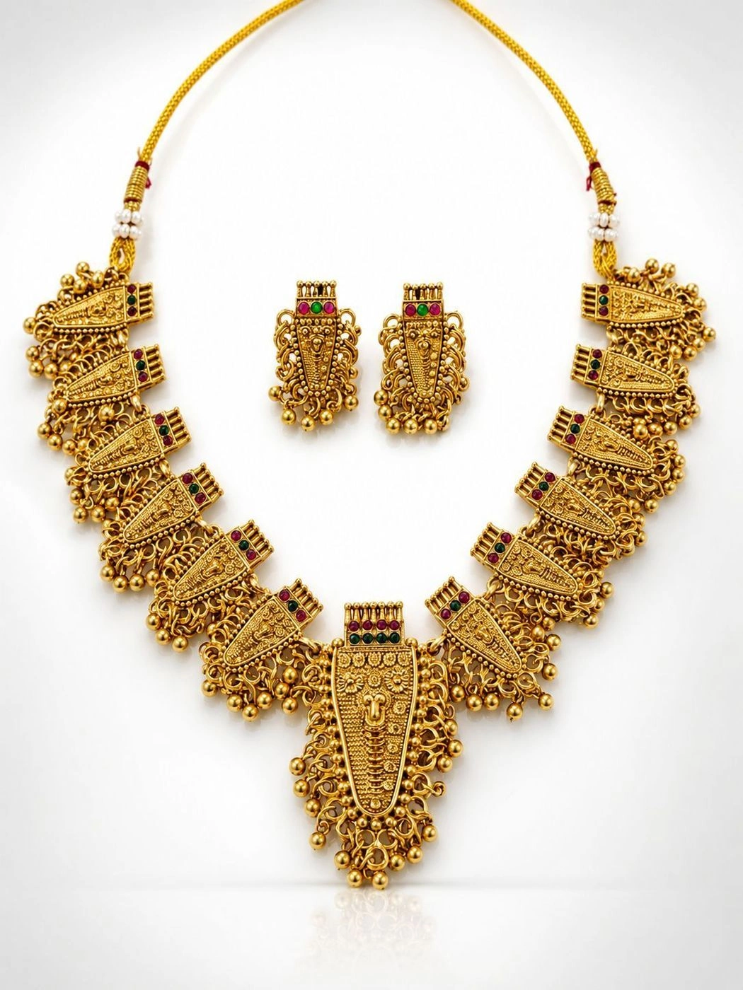Matte finish Nettipattam Necklace set