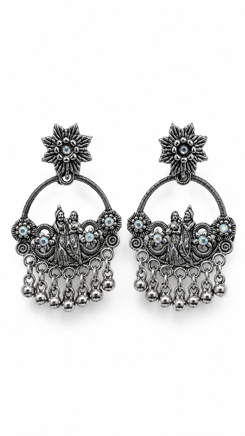 Radha Krishna oxidised earring