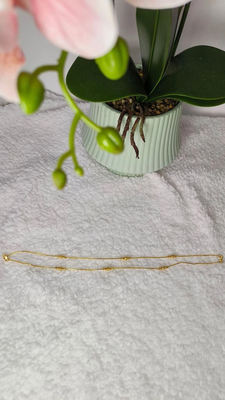 Gold bead anklet
