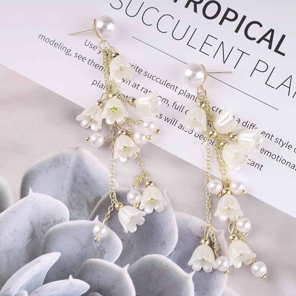 White floral earring 1