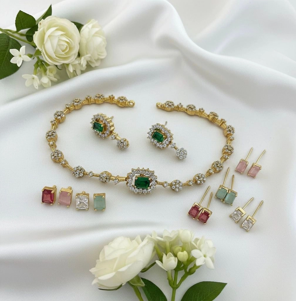 Changable stone AD Necklace set