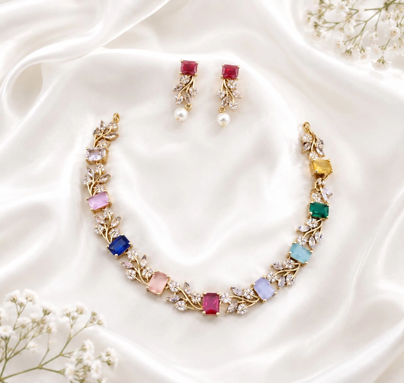 Multi colour Necklace set