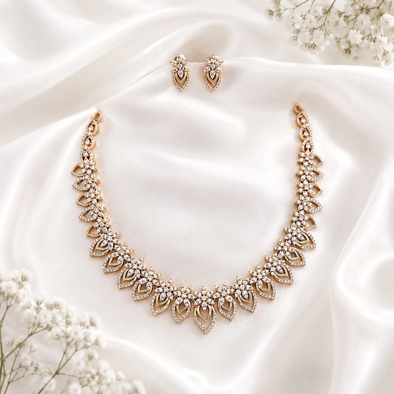 Diamond Replica Necklace set