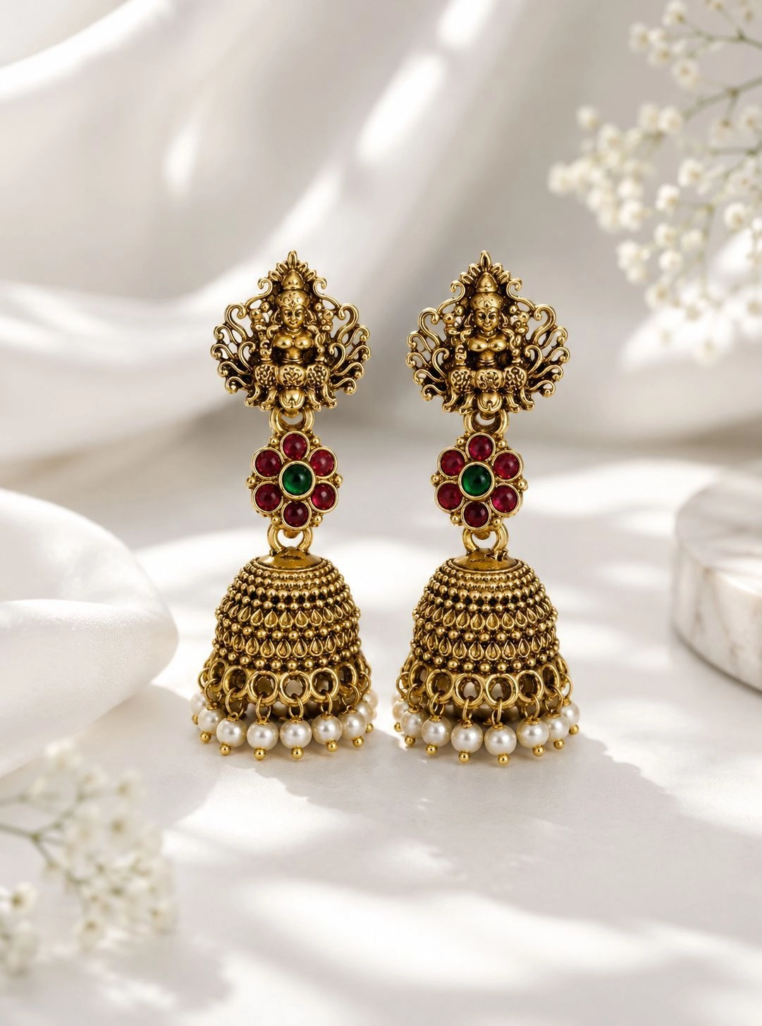 Lakshmi floral jhumka