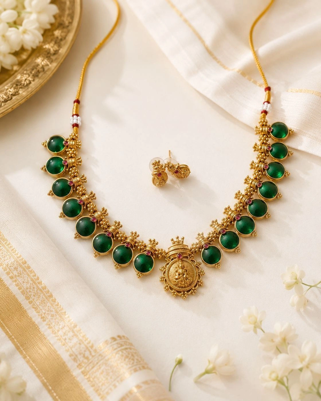 Lakshmi green Palakka Necklace 1