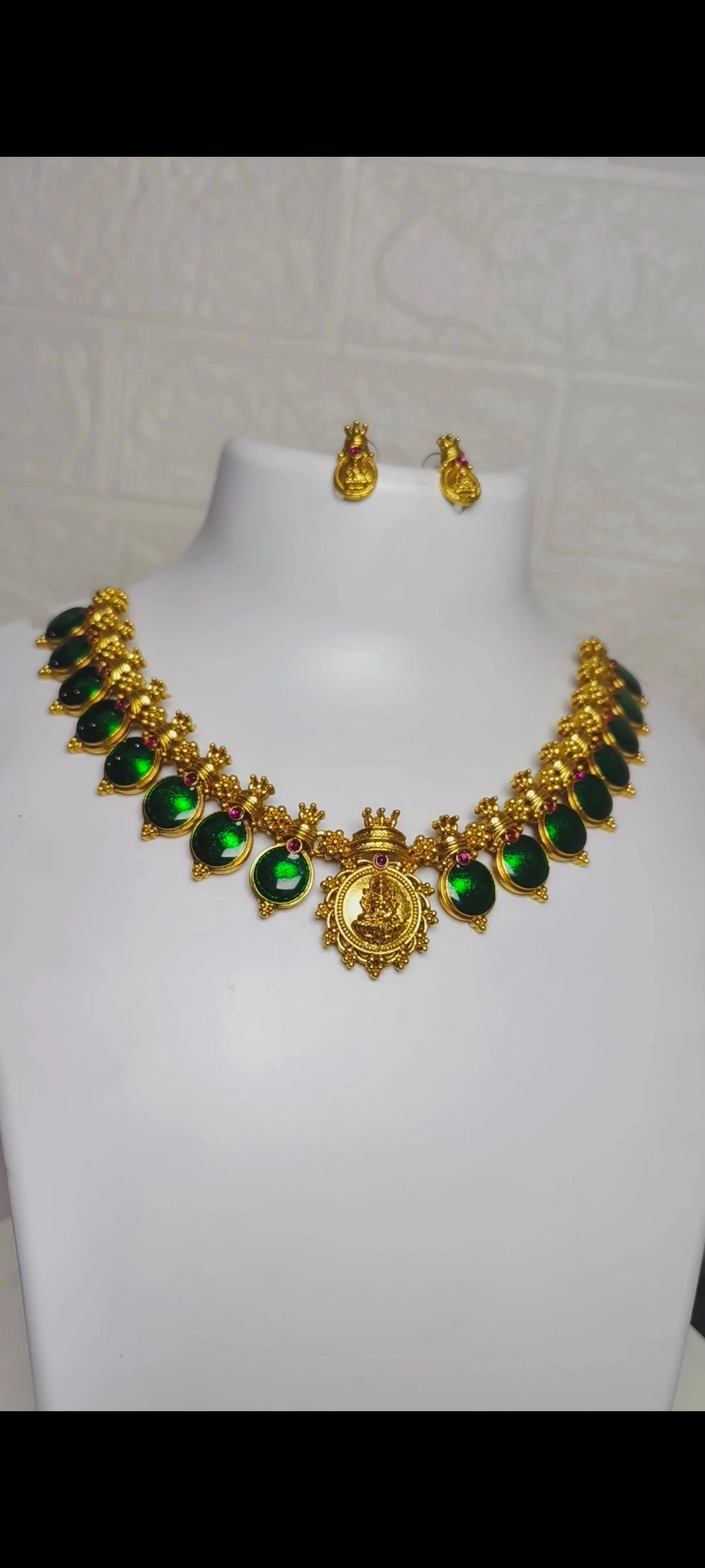 Lakshmi green Palakka Necklace 2