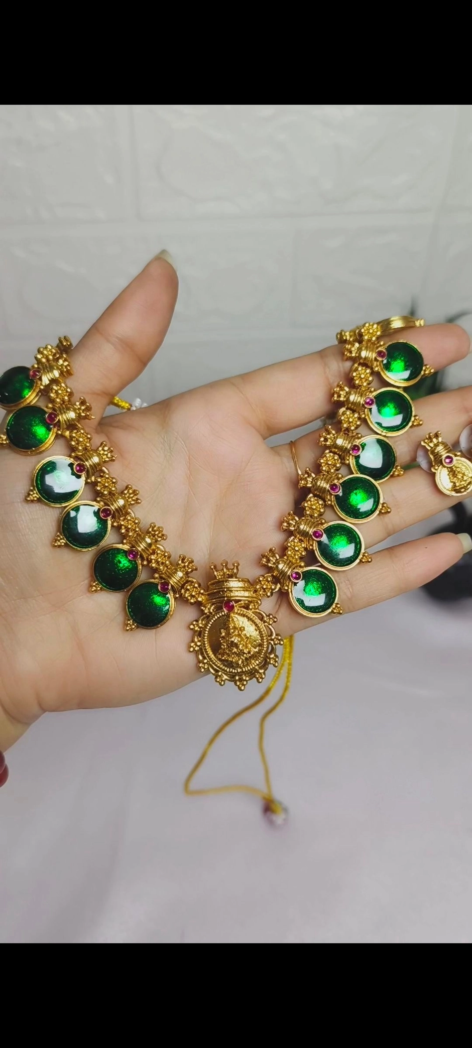 Lakshmi green Palakka Necklace 3