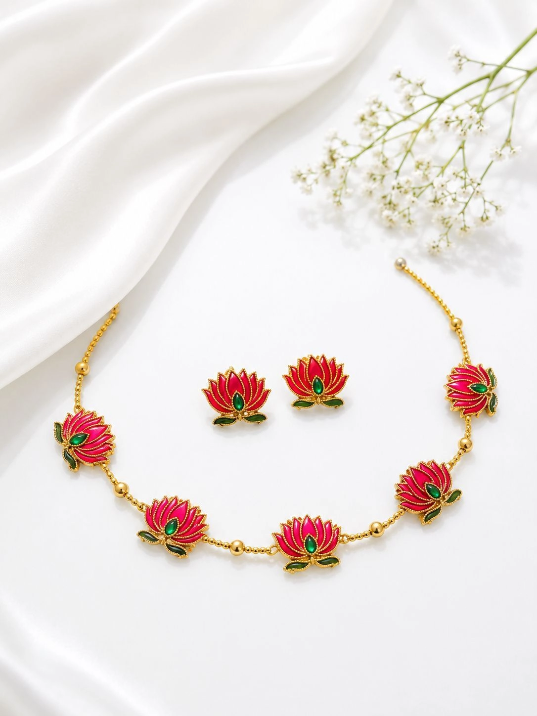 premium Lotus necklace set 1