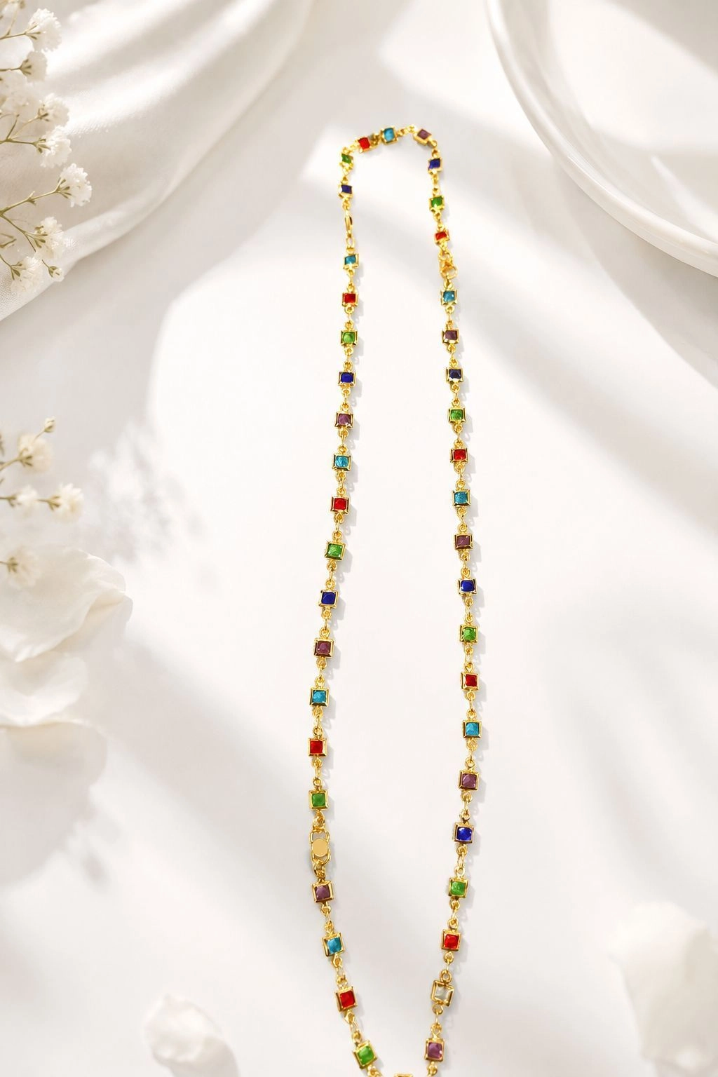 Multi stone anklet