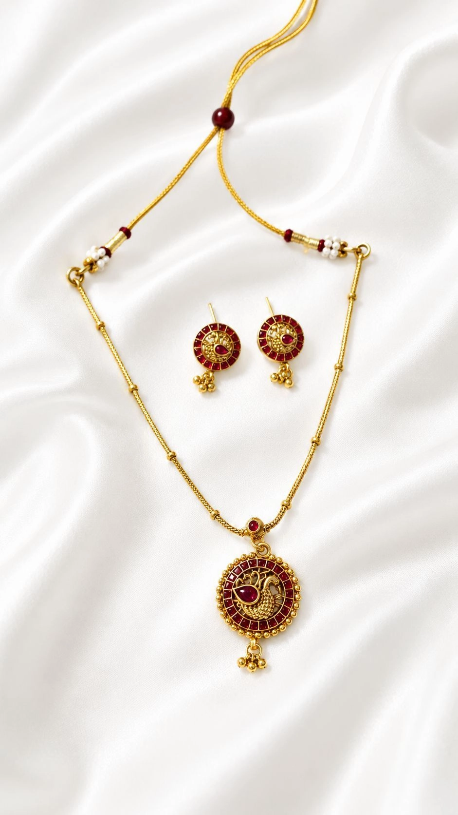 Peacock pendant chain set