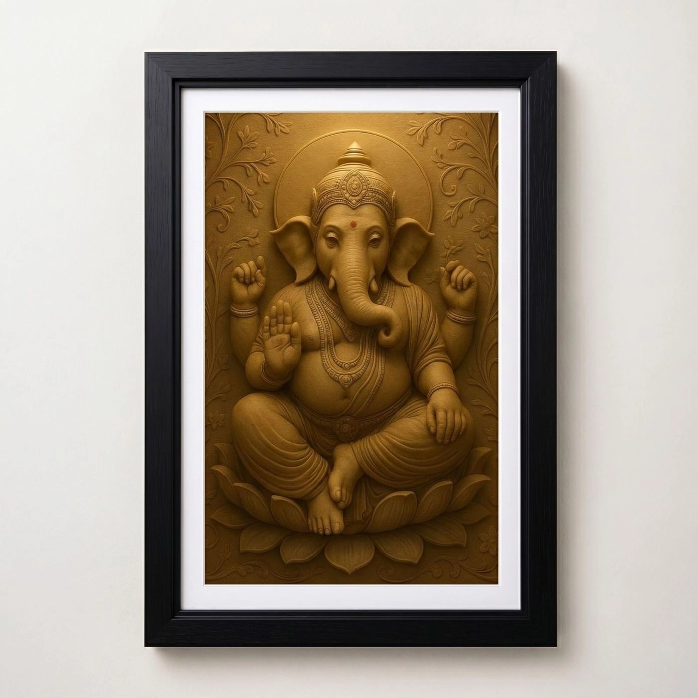 Bringing Divinity Home: Ganesha Devotional Framed Relief Art for Your Pooja Room Altar