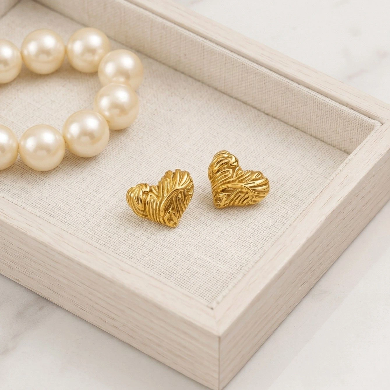 Anti Tarnish Stainless Steel Heart Themed Studio Earrings 1